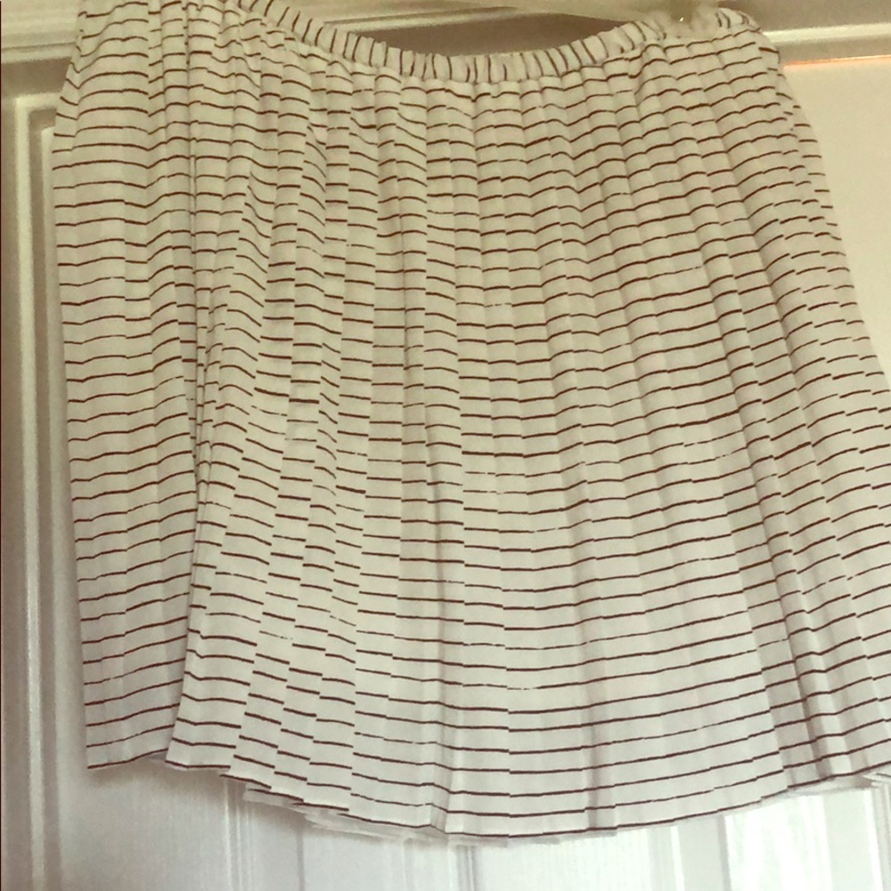 Banana Rephblic white striped pleated skirt